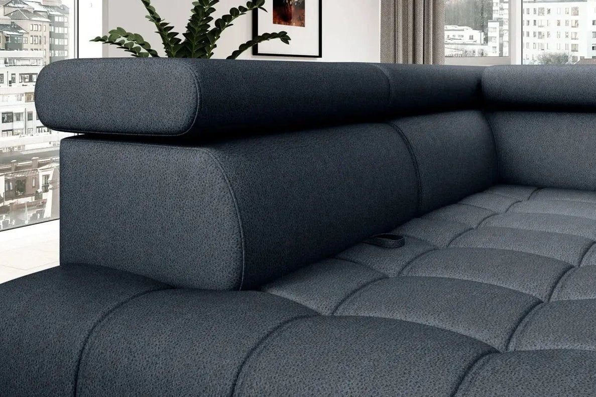 Canapé d'angle Convertible Électrique avec Coffre de Rangement BAGGIO - 280 x 196 cm WERSAL