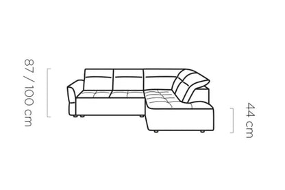 Canapé d'angle Convertible Électrique avec Coffre de Rangement MURILLO L - 261 x 218 cm WERSAL