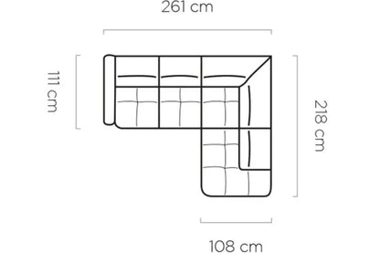 Canapé d'angle Convertible Électrique avec Coffre de Rangement MURILLO L - 261 x 218 cm WERSAL