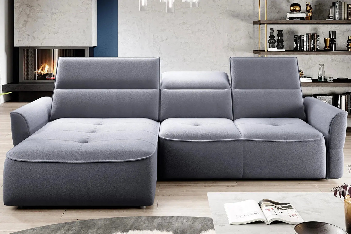 Canapé d'angle Convertible Électrique avec Coffre de Rangement MURILLO S - 260 x 175 cm WERSAL