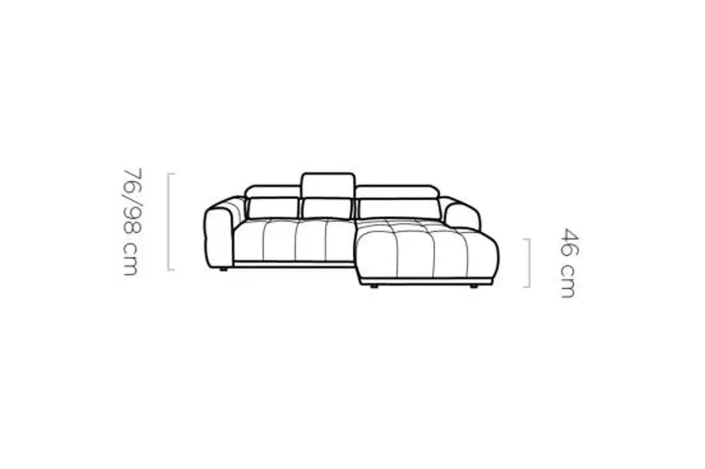 Canapé d'angle Convertible Électrique avec Coffre de Rangement PANAMA S - 290 x 188 cm WERSAL