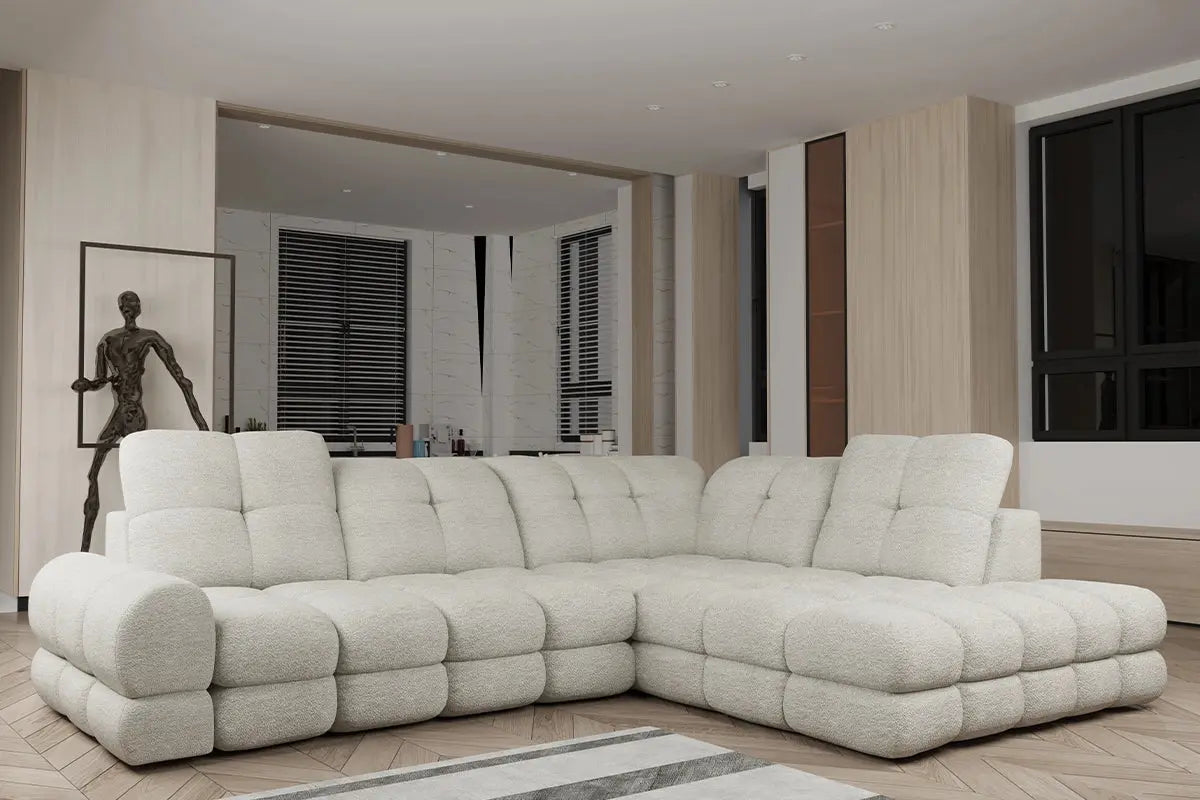 Canapé d'angle Convertible Électrique avec Coffre de Rangement TOLLO L - 302 x 217 cm WERSAL