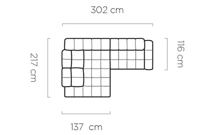 Canapé d'angle Convertible Électrique avec Coffre de Rangement TOLLO L - 302 x 217 cm WERSAL