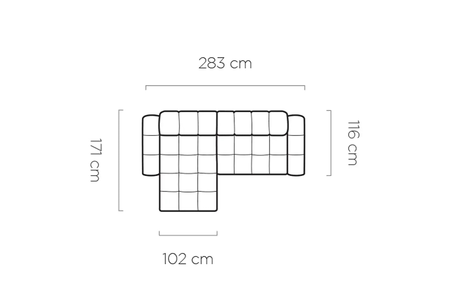 Canapé d'angle Convertible Électrique avec Coffre de Rangement TOLLO S - 283 x 171 cm WERSAL