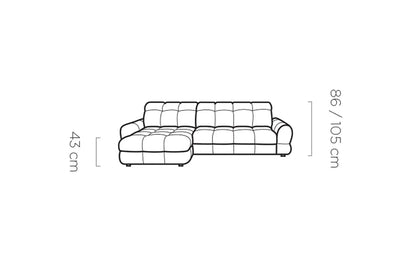 Canapé d'angle Convertible Électrique avec Coffre de Rangement TOLLO S - 283 x 171 cm WERSAL