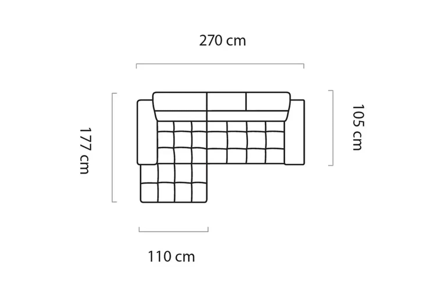 Canapé d'angle Convertible PLAZA S - 270 x 177 cm WERSAL