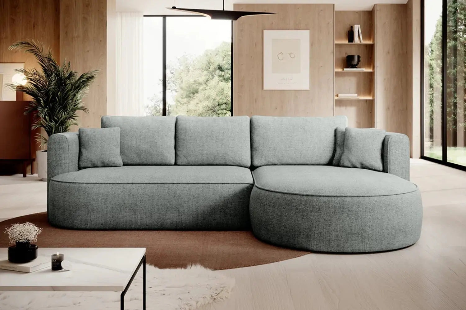 Canapé d'angle Convertible avec Coffre de Rangement FIORE - 284 x 183 cm WERSAL