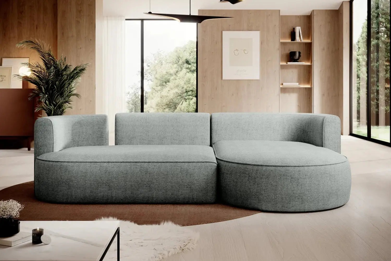 Canapé d'angle Convertible avec Coffre de Rangement FIORE - 284 x 183 cm WERSAL