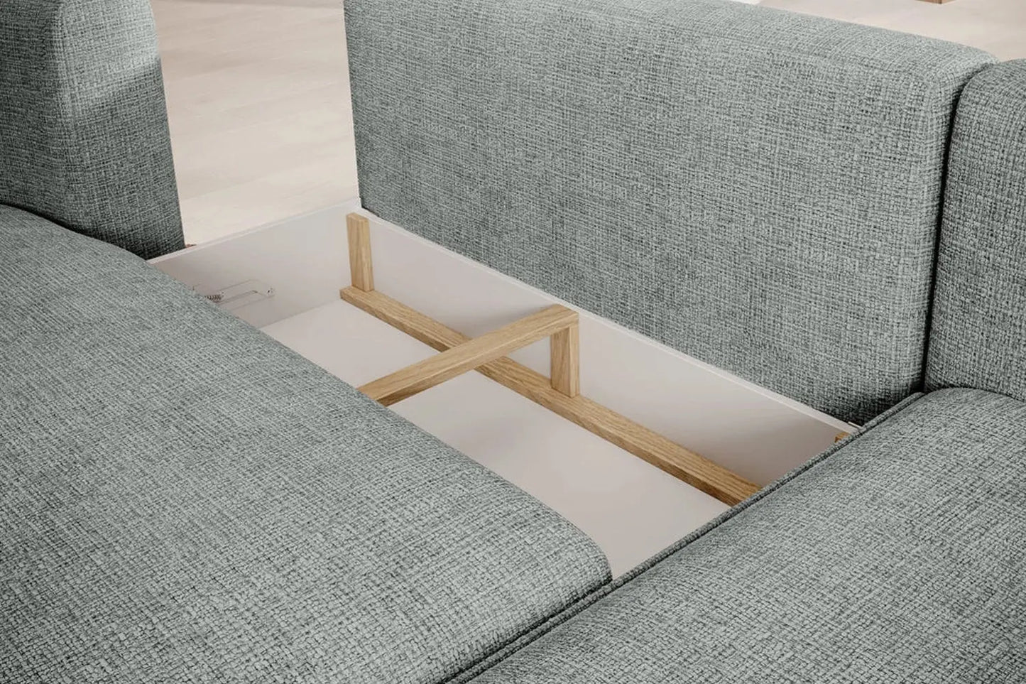 Canapé d'angle Convertible avec Coffre de Rangement FIORE - 284 x 183 cm WERSAL