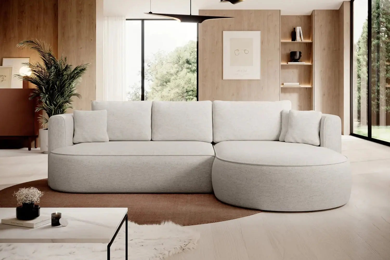 Canapé d'angle Convertible avec Coffre de Rangement FIORE - 284 x 183 cm WERSAL