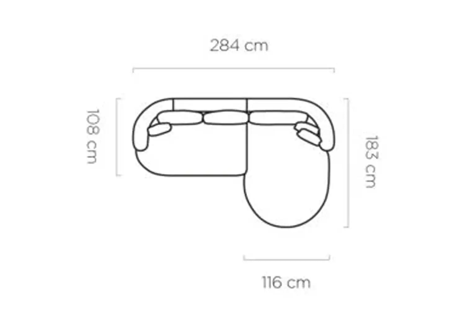 Canapé d'angle Convertible avec Coffre de Rangement FIORE - 284 x 183 cm WERSAL