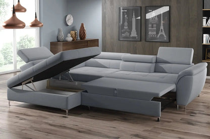 Canapé d'angle Convertible avec Coffre de Rangement TEMPO L - 289 x 218 cm WERSAL