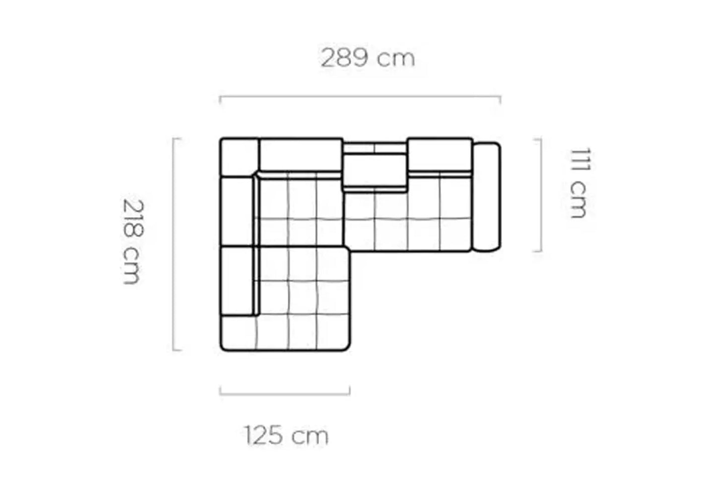 Canapé d'angle Convertible avec Coffre de Rangement TEMPO L - 289 x 218 cm WERSAL