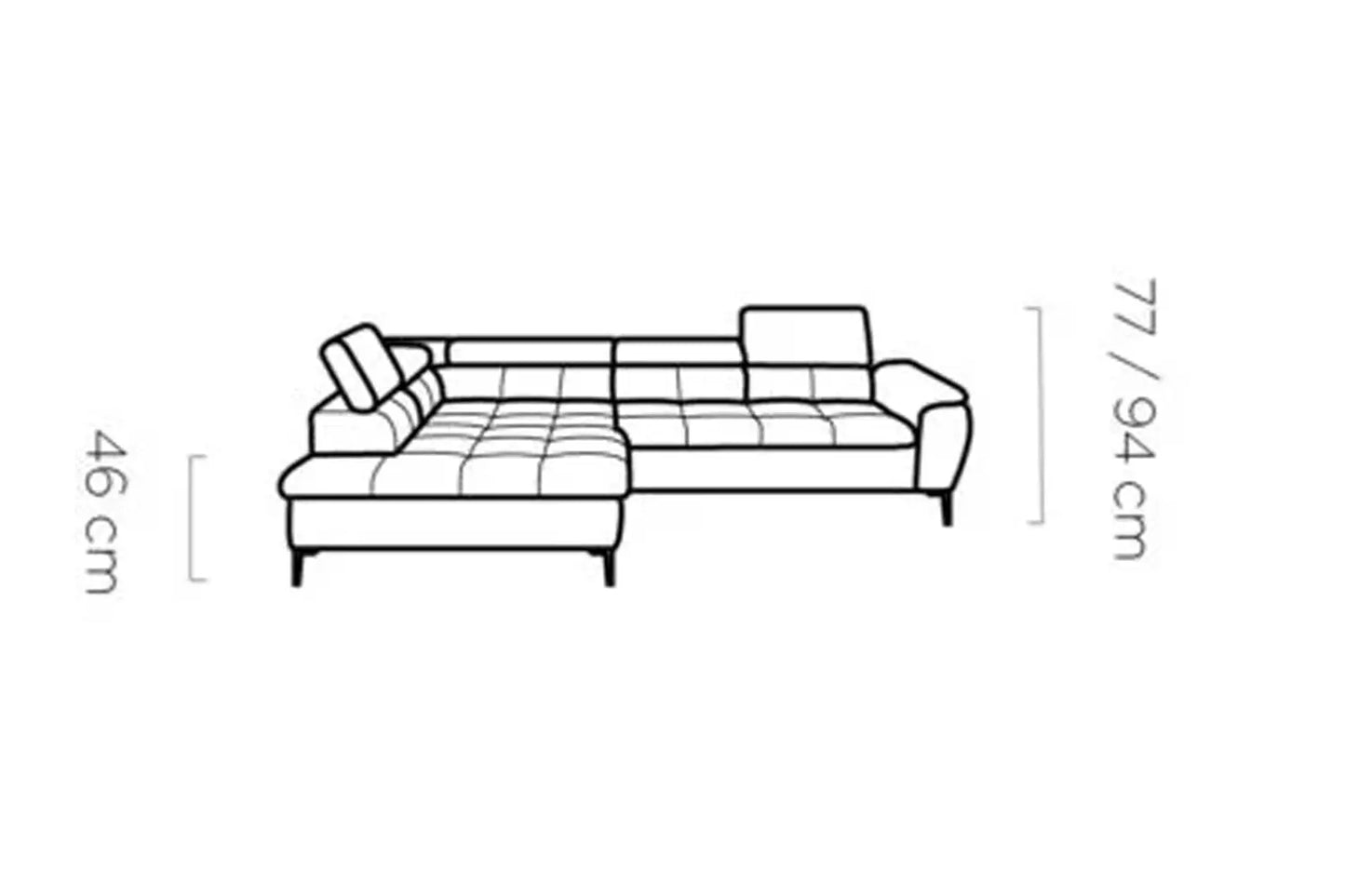 Canapé d'angle Convertible avec Coffre de Rangement TEMPO L - 289 x 218 cm WERSAL