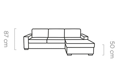 Canapé d'angle Convertible avec Matelas Intégré et Coffre de Rangement VANILLA - 263 x 173 cm WERSAL