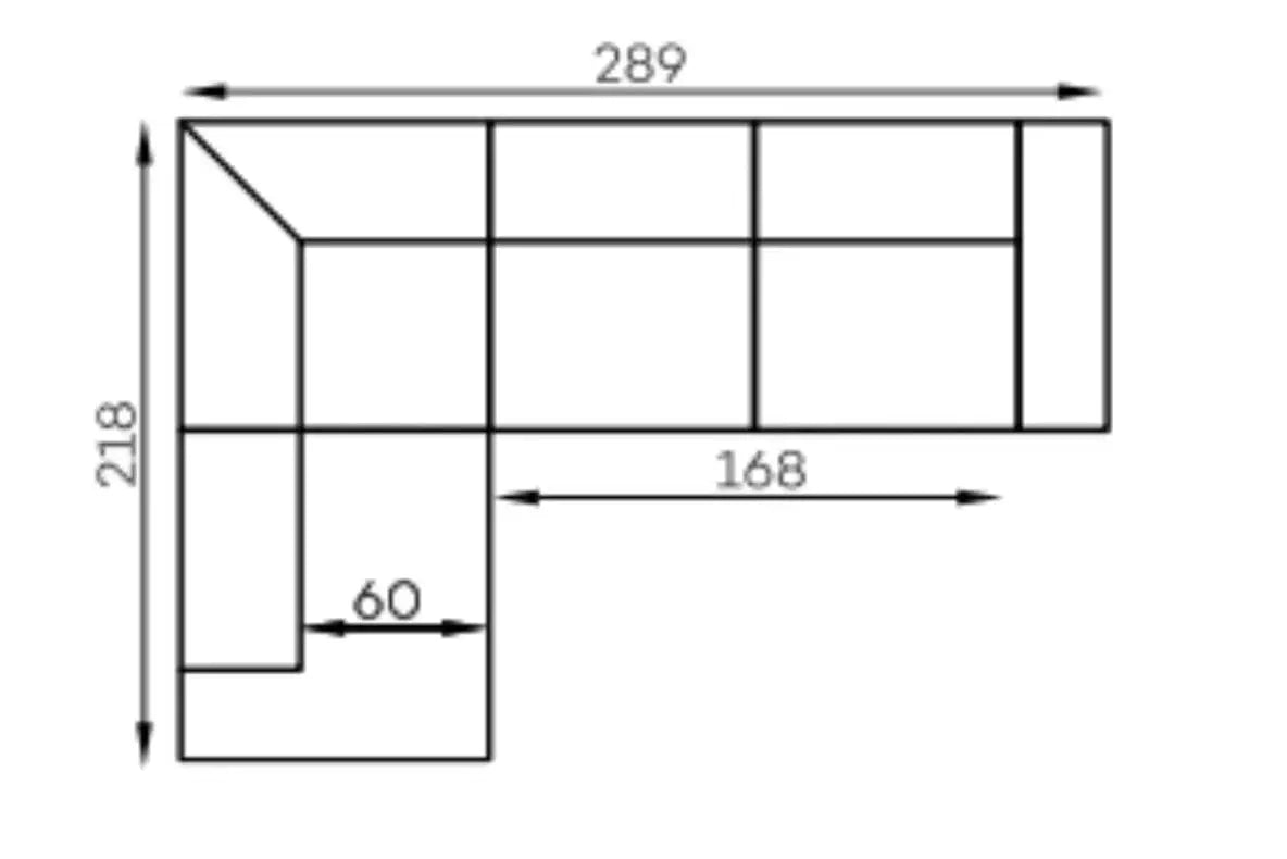 Canapé d'angle MAGNUM REC en Tissu Ecru - 289x218 cm DECO HOME