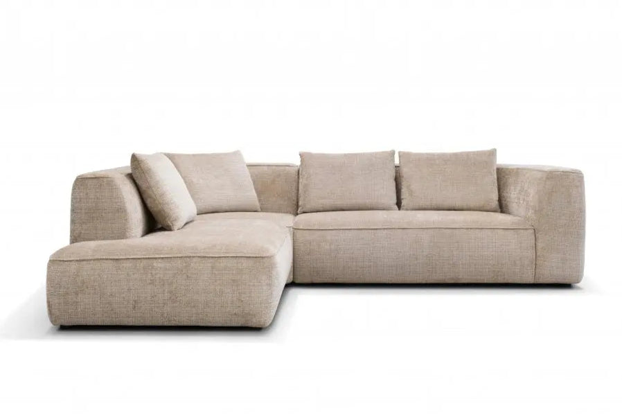 Canapé d'angle MARBELLA en tissu chenille - 285 x 250 cm TIKOYA