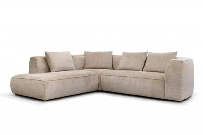 Canapé d'angle MARBELLA en tissu chenille - 285 x 250 cm TIKOYA