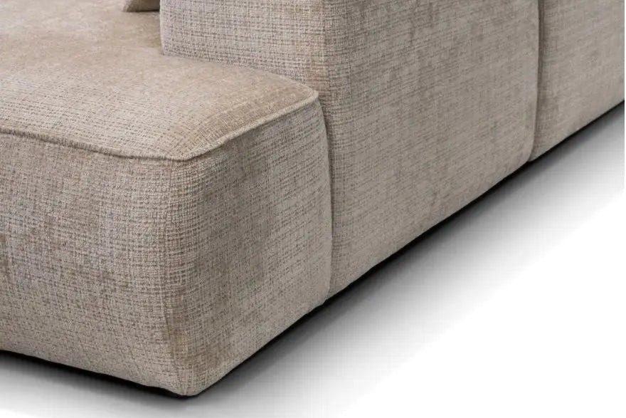 Canapé d'angle MARBELLA en tissu chenille - 285 x 250 cm TIKOYA