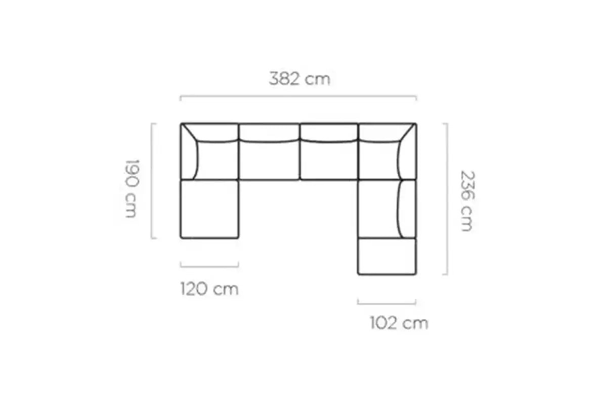 Canapé modulable CANDELO XL - 380 x 228 x 190 cm - TIKOYA