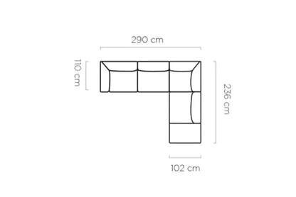 Canapé modulable Candelo L - 290 x 236 cm - TIKOYA