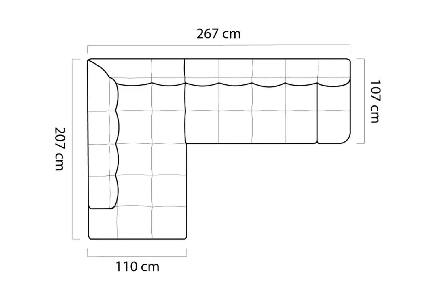 Canapé d'angle convertible électrique COCOON L - 267 x 207 cm WERSAL