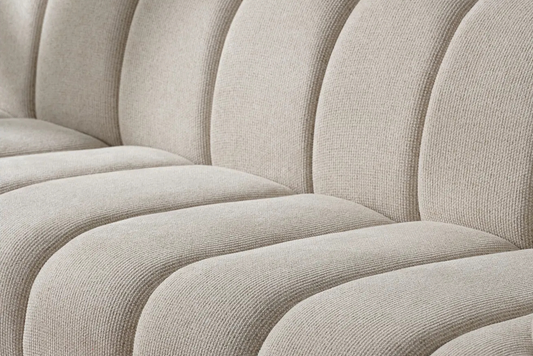 Canapé d'angle modulable 4 places avec pouf, couleur sable TAZA - 276 x 175 cm HOUSE NORDIC