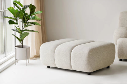 Canapé d'angle modulable 4 places avec pouf, couleur sable TAZA - 276 x 175 cm HOUSE NORDIC