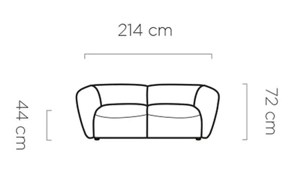Canapé droit CANDELO 2 personnes - 214 x 105 cm WERSAL