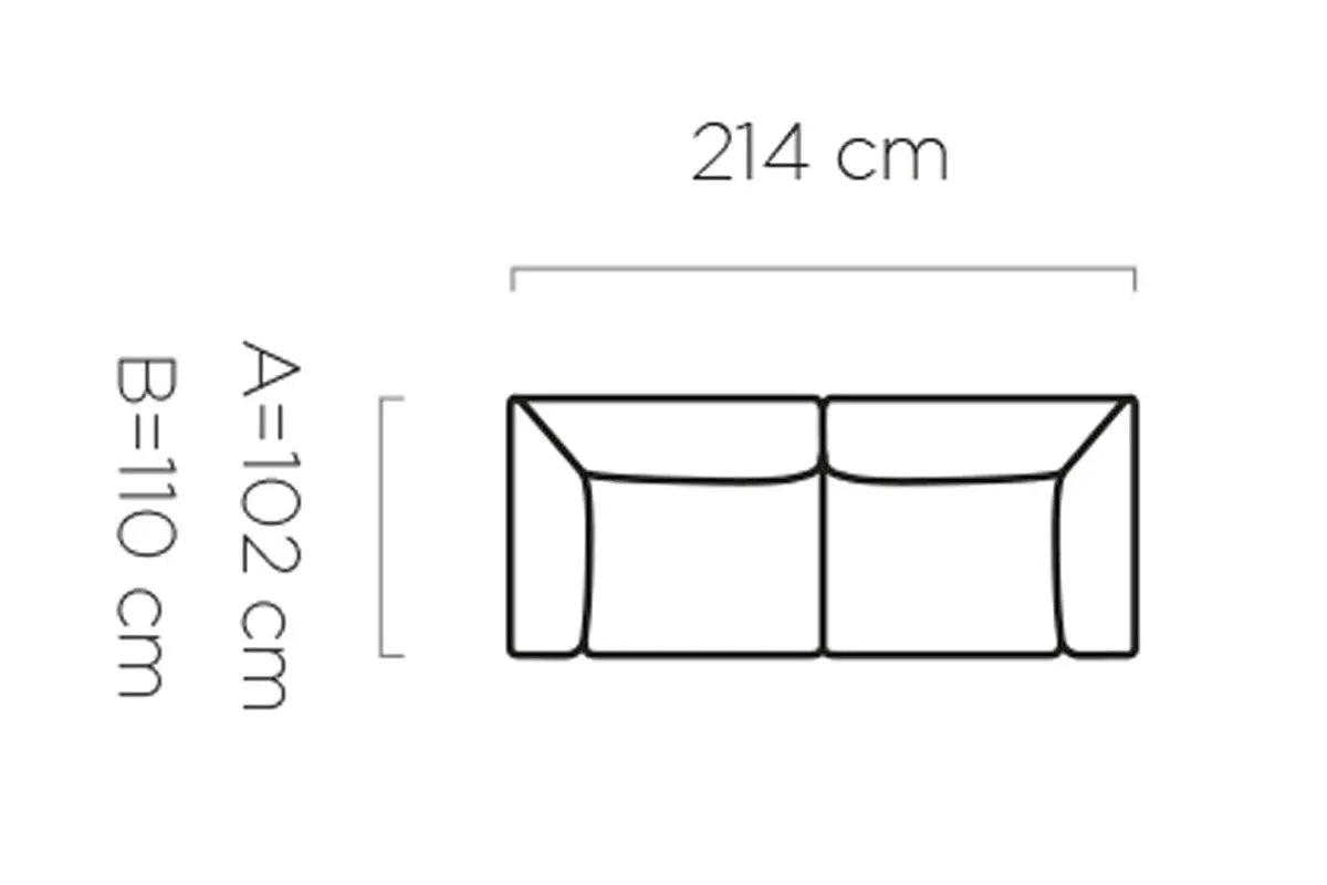 Canapé droit CANDELO 2 personnes - 214 x 105 cm WERSAL