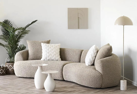 Canapé droit DALY en tissus Maron Clair 302x134 cm HOUSE NORDIC