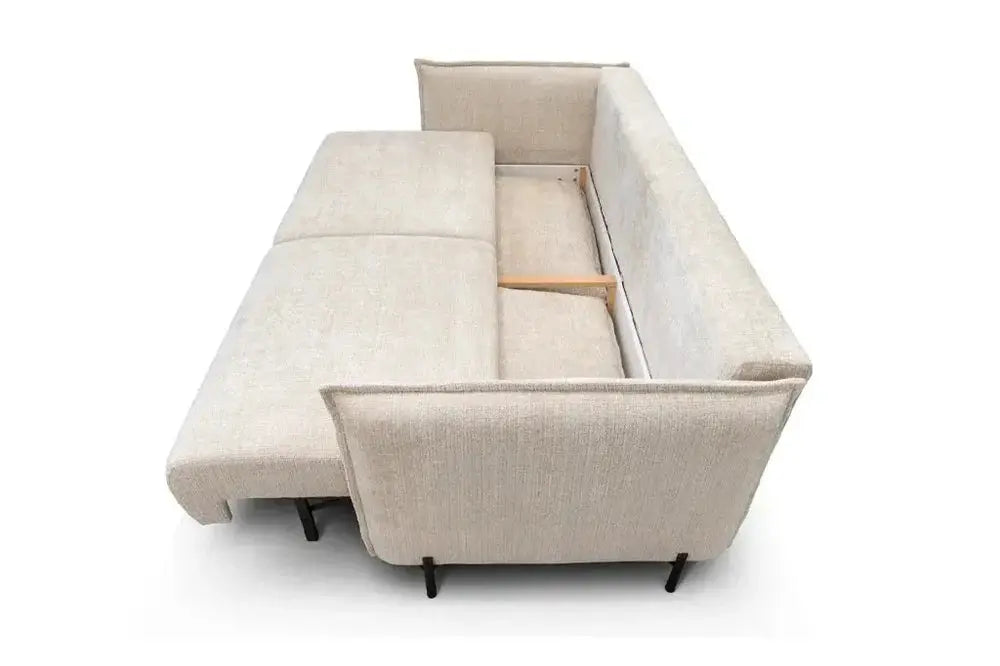 Canapé droit convertible AMALFI en tissus Marbella Beige 226x105 cm SAN MARTINO