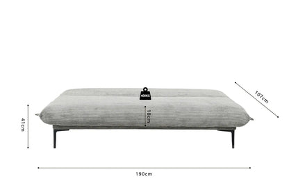 Canapé-lit en velours côtelé Gris foncé ALYSA - 190 x 80 cm ROUSSEAU