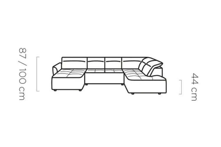 Canapé panoramique Convertible Électrique avec Coffre de Rangement MURILLO XL - 350 x 218 x 175 cm WERSAL