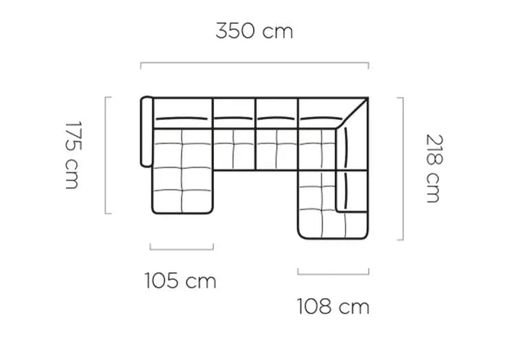 Canapé panoramique Convertible Électrique avec Coffre de Rangement MURILLO XL - 350 x 218 x 175 cm WERSAL