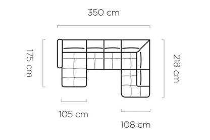 Canapé panoramique Convertible Électrique avec Coffre de Rangement MURILLO XL - 350 x 218 x 175 cm WERSAL