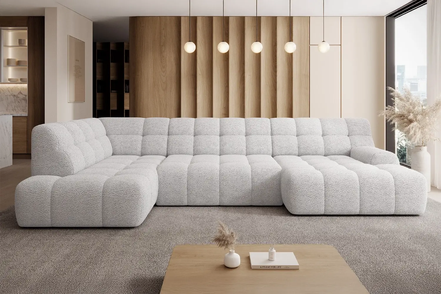 Canapé panoramique convertible électrique Cocoon XL - 207 x 366 x 170 cm WERSAL