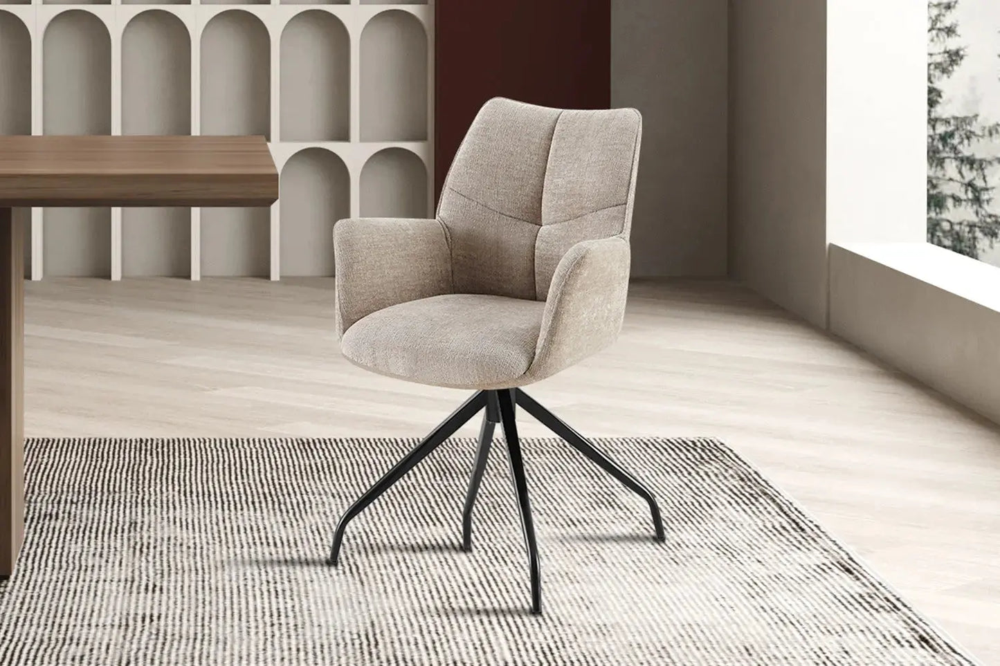 Chaises Pivotantes de Salle à Manger LAMYA Sable - 86 x 52.5 cm ROUSSEAU