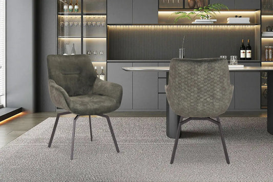 Chaise de Salle à Manger Pivotante MODESTY en Velours Vert - 63 x 63 cm ROUSSEAU