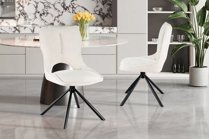 Chaise Pivotante de Salle à Manger MORY en Tissu Beige - 48 x 59.5 cm ROUSSEAU