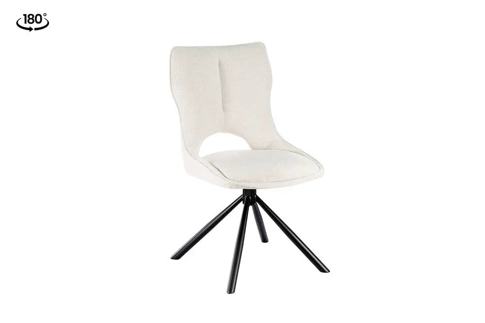 Chaise Pivotante de Salle à Manger MORY en Tissu Beige - 48 x 59.5 cm ROUSSEAU