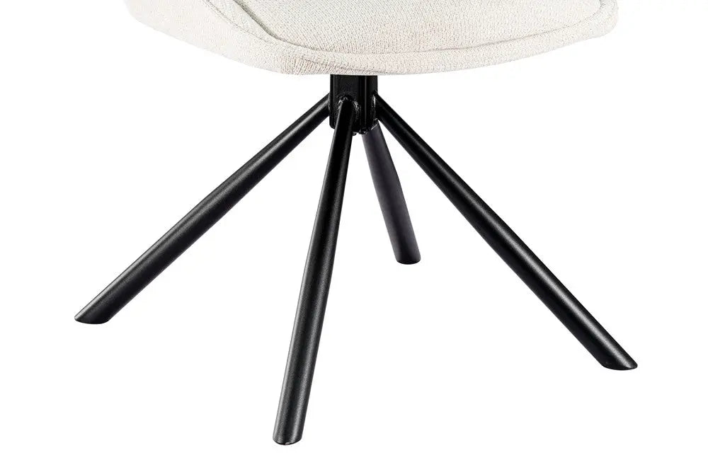 Chaise Pivotante de Salle à Manger MORY en Tissu Beige - 48 x 59.5 cm ROUSSEAU