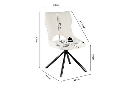 Chaise Pivotante de Salle à Manger MORY en Tissu Beige - 48 x 59.5 cm ROUSSEAU