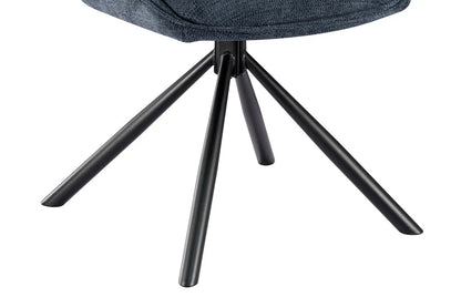 Chaise Pivotante de Salle à Manger MORY en Tissu Bleu - 48 x 59.5 cm ROUSSEAU