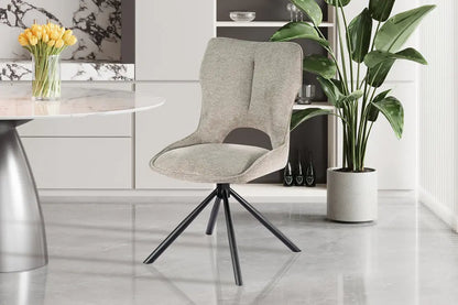 Chaise Pivotante de Salle à Manger MORY en Tissu Gris clair - 48 x 59.5 cm ROUSSEAU