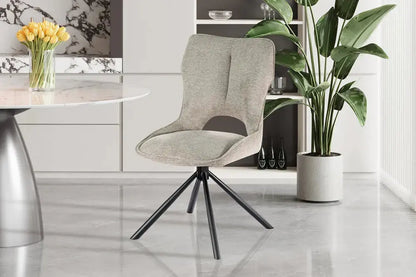 Chaise Pivotante de Salle à Manger MORY en Tissu Gris clair - 48 x 59.5 cm ROUSSEAU