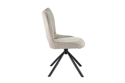 Chaise Pivotante de Salle à Manger MORY en Tissu Gris clair - 48 x 59.5 cm ROUSSEAU