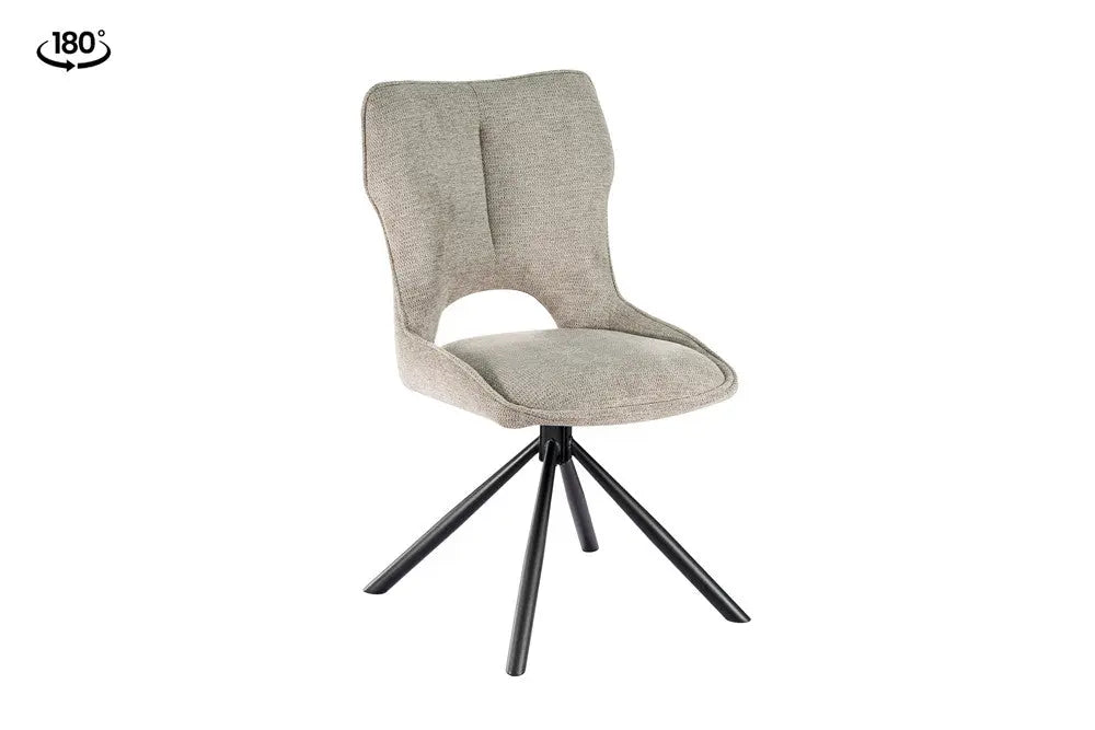 Chaise Pivotante de Salle à Manger MORY en Tissu Gris clair - 48 x 59.5 cm ROUSSEAU