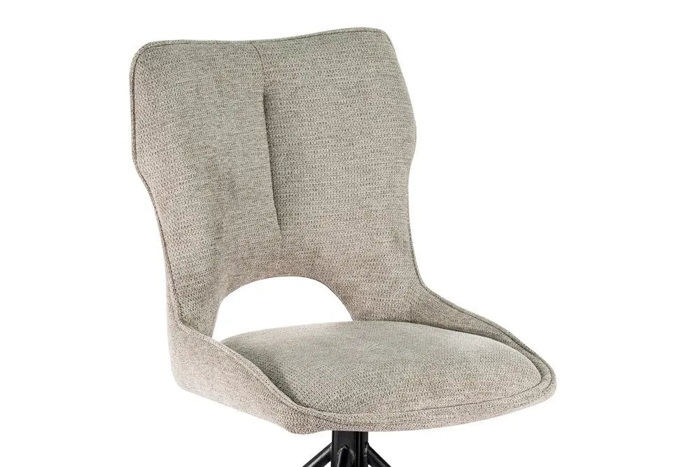 Chaise Pivotante de Salle à Manger MORY en Tissu Gris clair - 48 x 59.5 cm ROUSSEAU