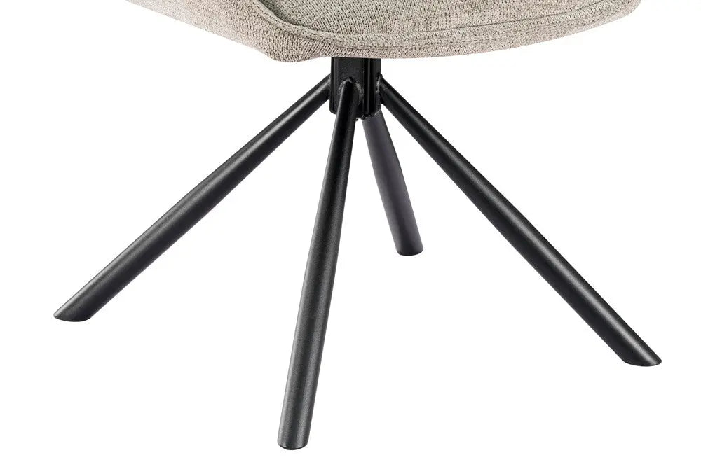 Chaise Pivotante de Salle à Manger MORY en Tissu Gris clair - 48 x 59.5 cm ROUSSEAU